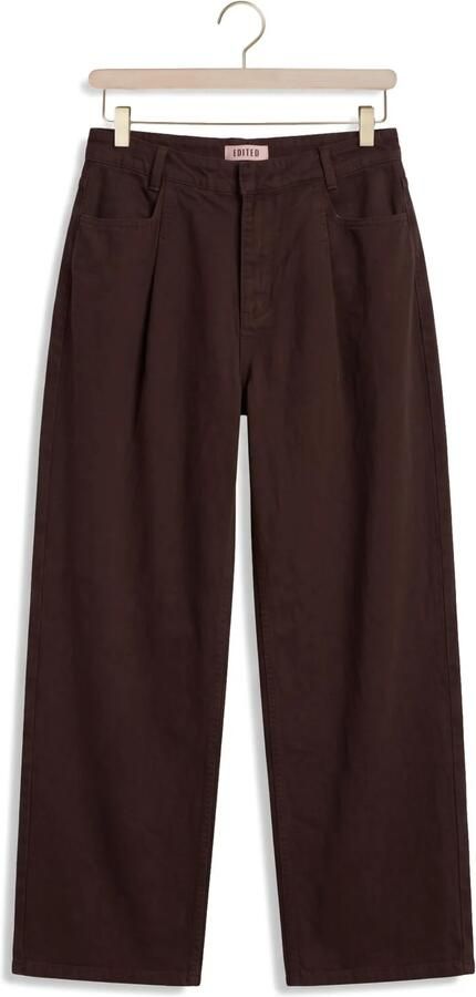 EDITED high waist wide leg jeans donkerbruin - Foto 4
