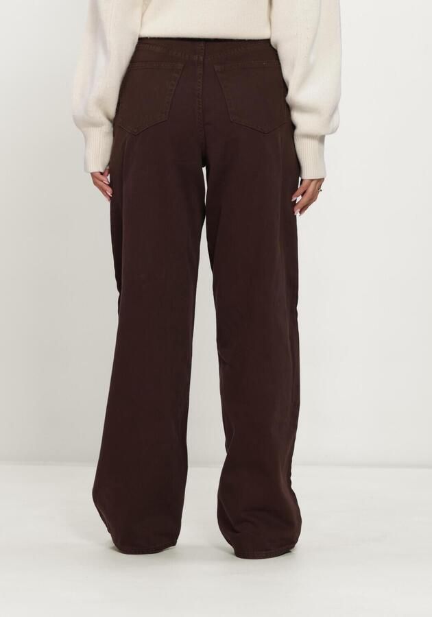 EDITED high waist wide leg jeans donkerbruin - Foto 2