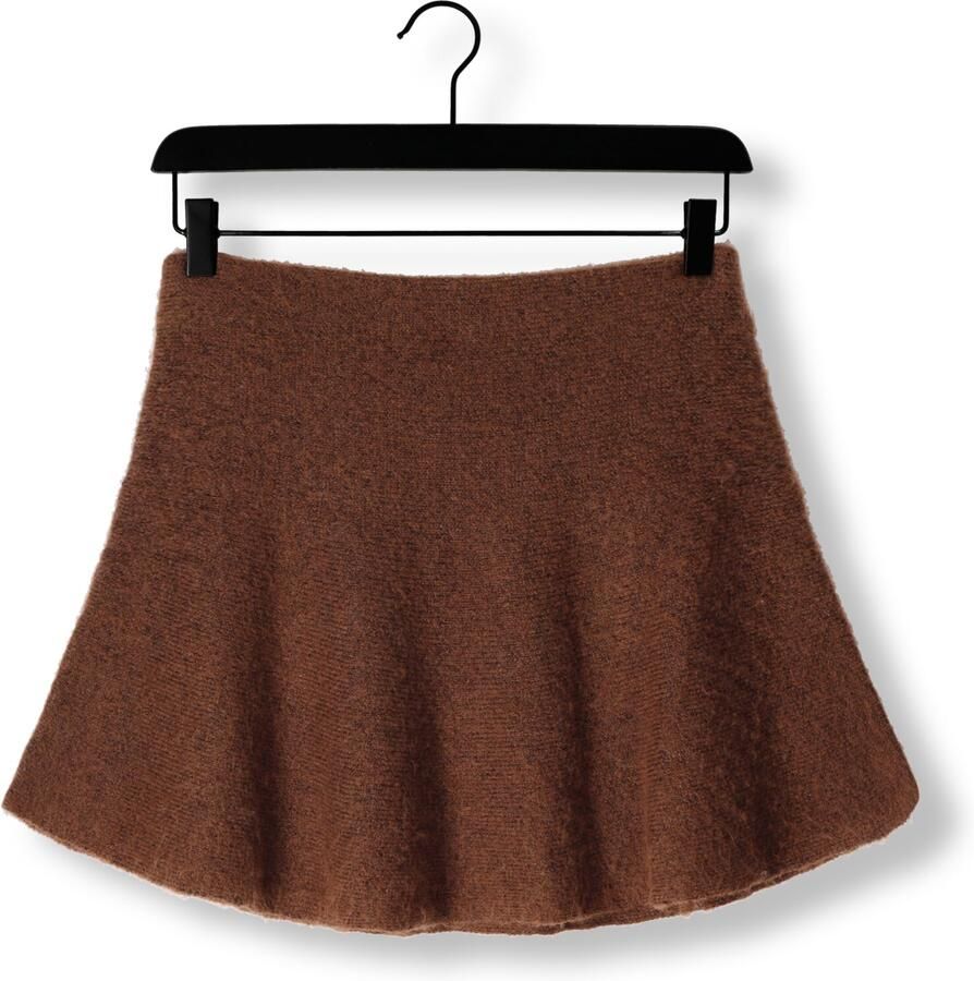 EDITED Dames Rokken Adalee Wool Knit Skirt Bruin
