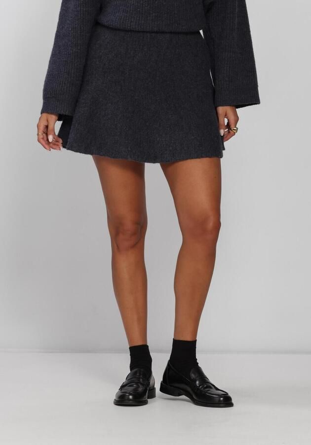 EDITED Dames Rokken Adalee Wool Knit Skirt Donkergrijs
