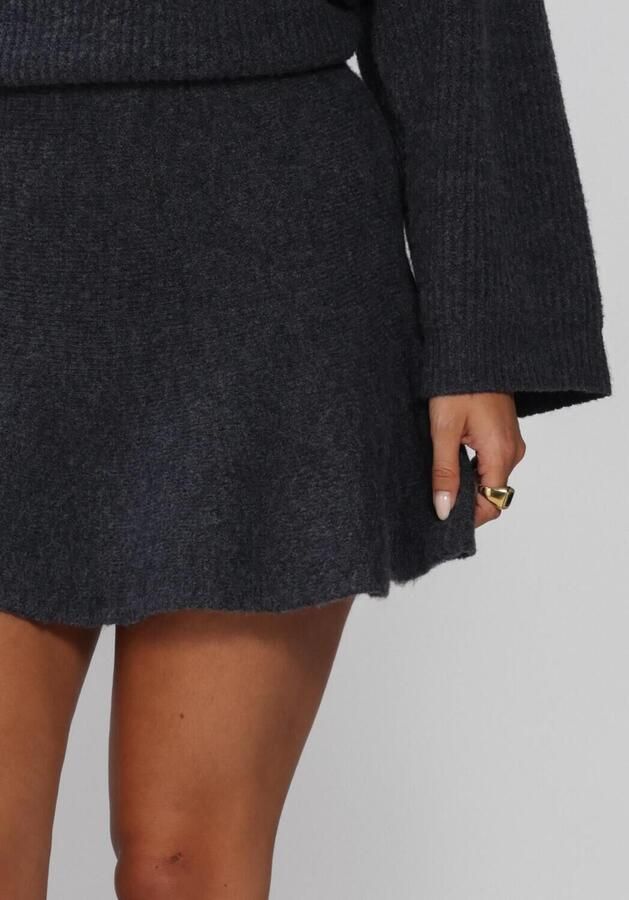EDITED Dames Rokken Adalee Wool Knit Skirt Donkergrijs - Foto 4