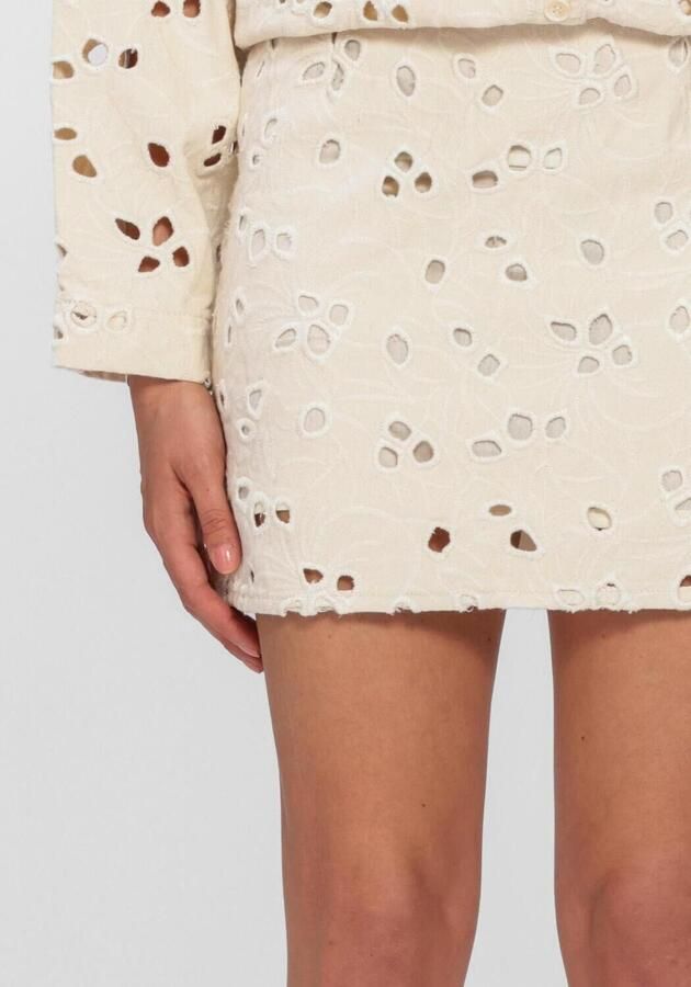 EDITED Dames Rokken Josie Denim Skirt Ecru - Foto 4