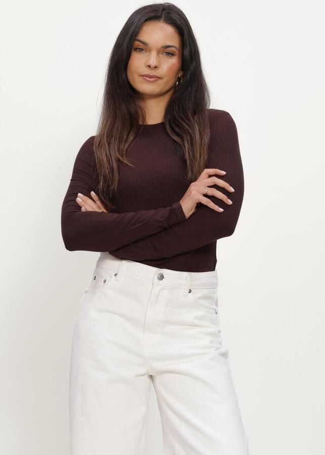 EDITED Dames Tops & T-shirts Ginger Longsleeve Bruin