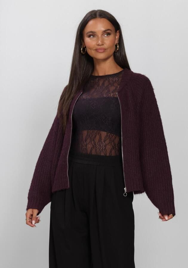 EDITED Dames Truien & Vesten Rani Bomber Cardigan Bordeaux