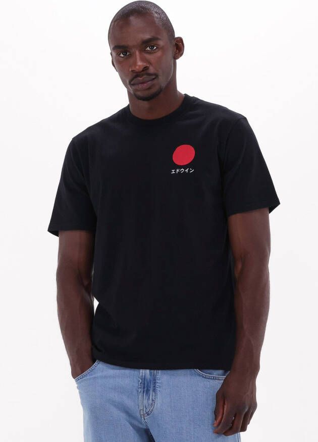 Edwin Japans Sun T-shirt kledingstuk gewassen Black Heren
