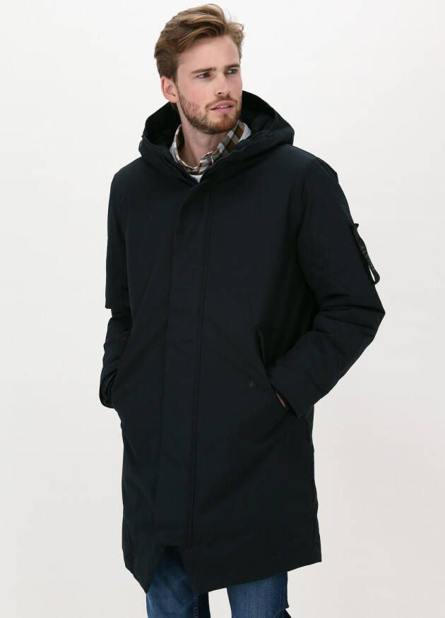 Elvine Winterjas met hoge kraag en capuchon Blue Heren