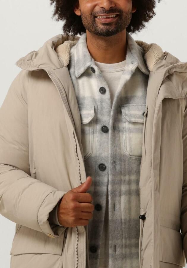 Elvine Stijlvolle Winterjas Beige Heren - Foto 3