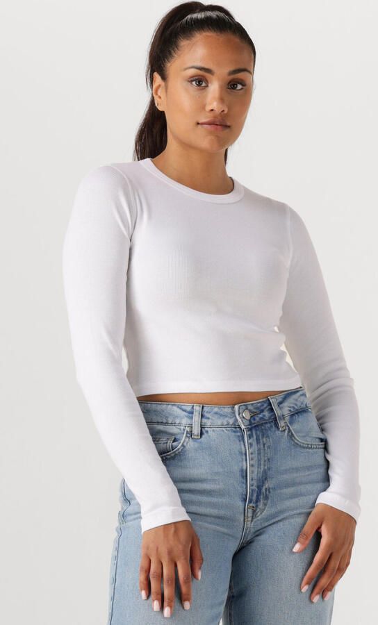ENVII Dames Tops & T-shirts Enally Ls Crop Tee 5314 Wit - Foto 4
