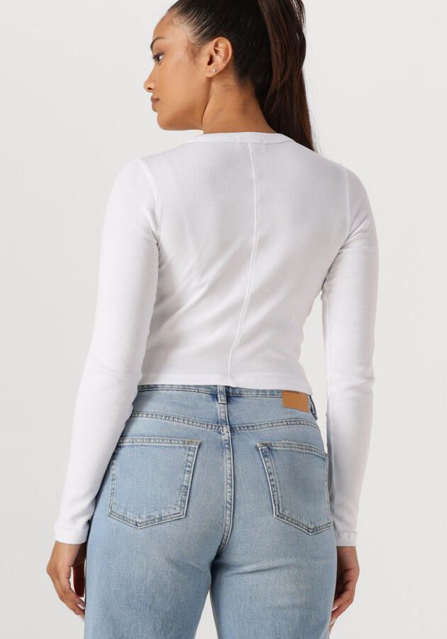 ENVII Dames Tops & T-shirts Enally Ls Crop Tee 5314 Wit