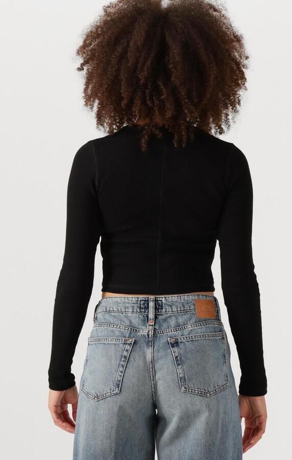 ENVII Dames Tops & T-shirts Enally Ls Crop Tee 5314 Zwart - Foto 3