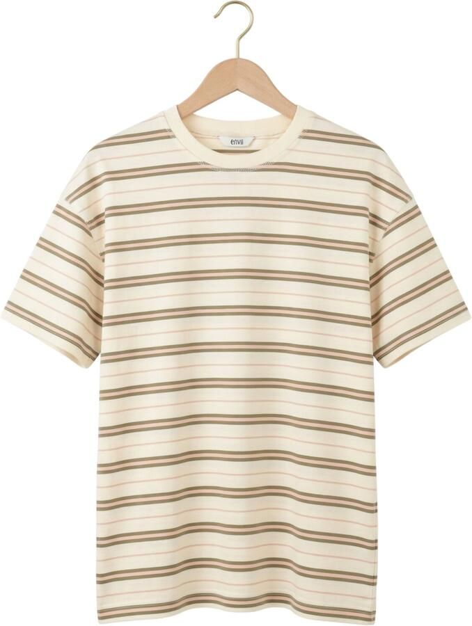 ENVII Dames Tops & T-shirts Enkulla Ss Stripe 5310 Creme - Foto 2