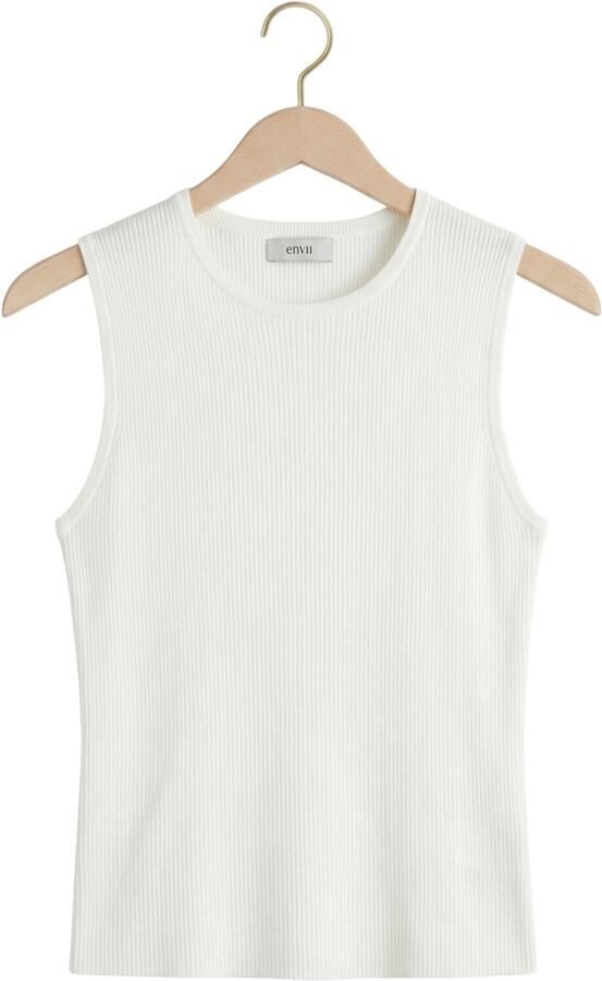ENVII Dames Tops & T-shirts Enyara Sl Knit 7231 Gebroken Wit - Foto 4