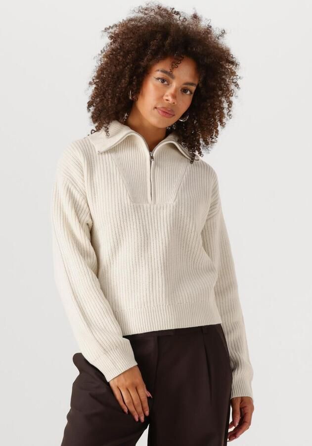ENVII Dames Truien & Vesten Enwashington Ls Half Zip Knit 7284 Creme - Foto 4