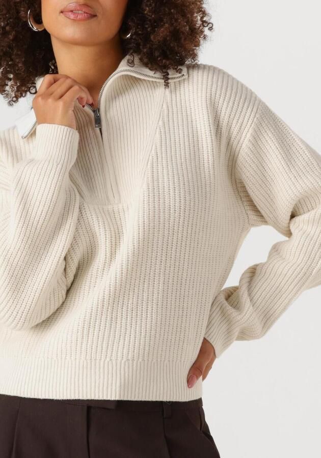 ENVII Dames Truien & Vesten Enwashington Ls Half Zip Knit 7284 Creme - Foto 2