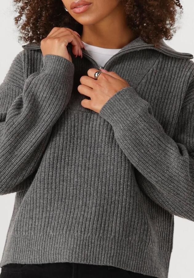 ENVII Dames Truien & Vesten Enwashington Ls Half Zip Knit 7284 Grijs - Foto 2