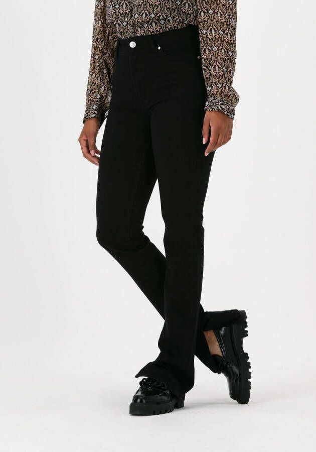 Envii Zwarte Straight Leg Jeans Enbarbara Jeans Slit 6821