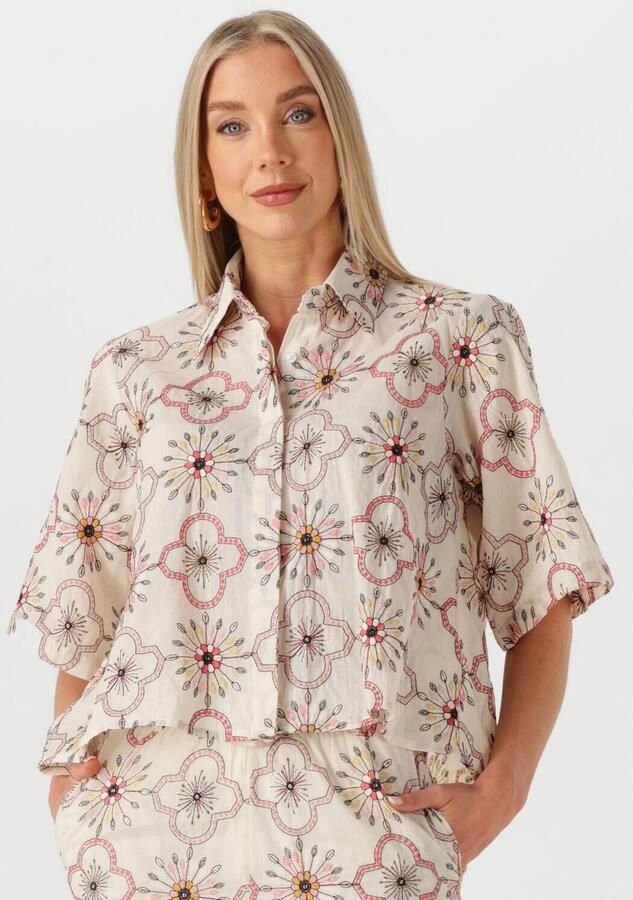 EST'SEVEN Dames Blouses Alijah Blouse Batik Beige - Foto 4