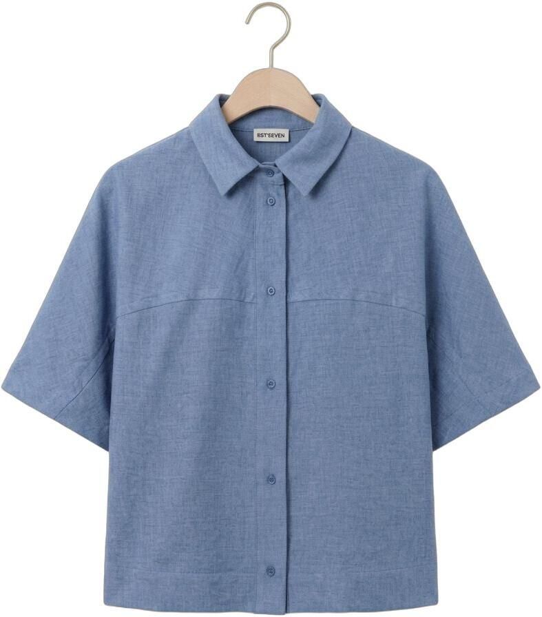 EST'SEVEN Dames Blouses Freya Top Blauw - Foto 2