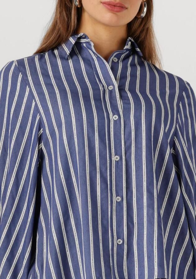 Est'seven gestreepte blouse blauw met lurex - Foto 2