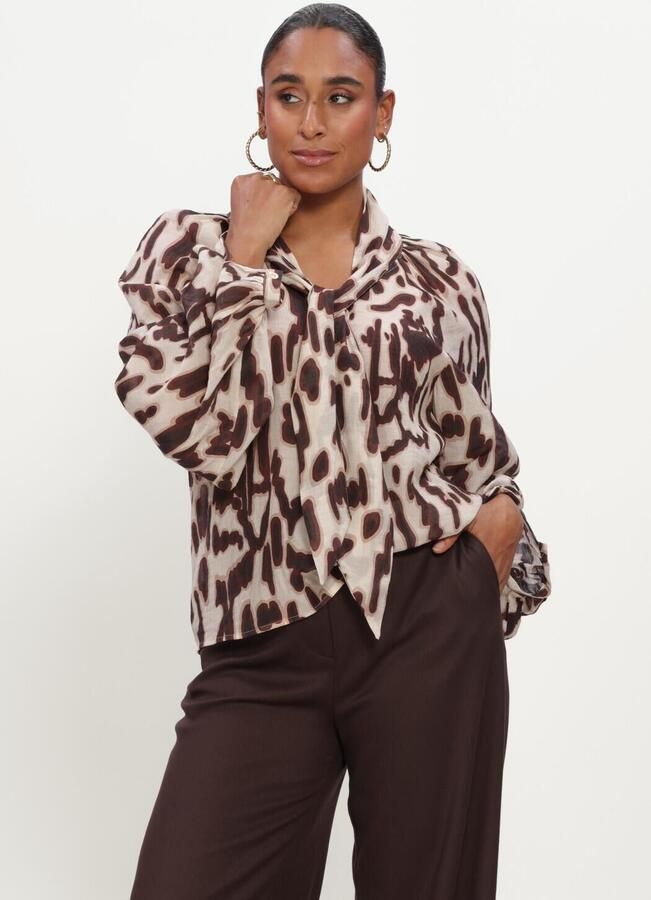 EST'SEVEN Dames Blouses Mae Blouse Beige