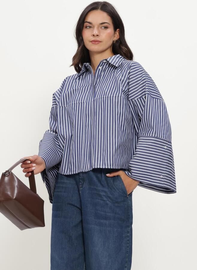 EST'SEVEN Dames Blouses Varissa Blouse Blauw
