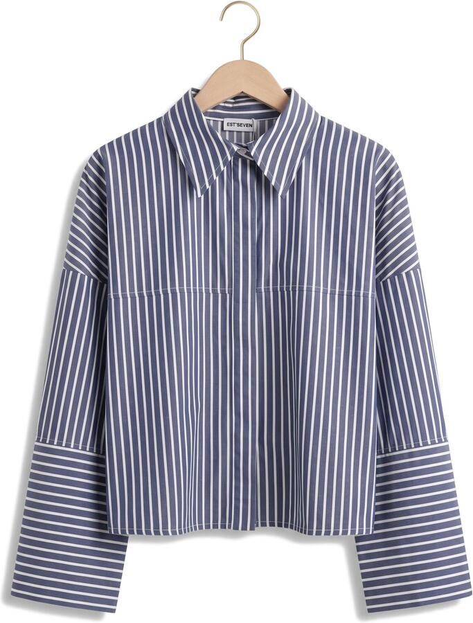 EST'SEVEN Dames Blouses Varissa Blouse Blauw - Foto 2