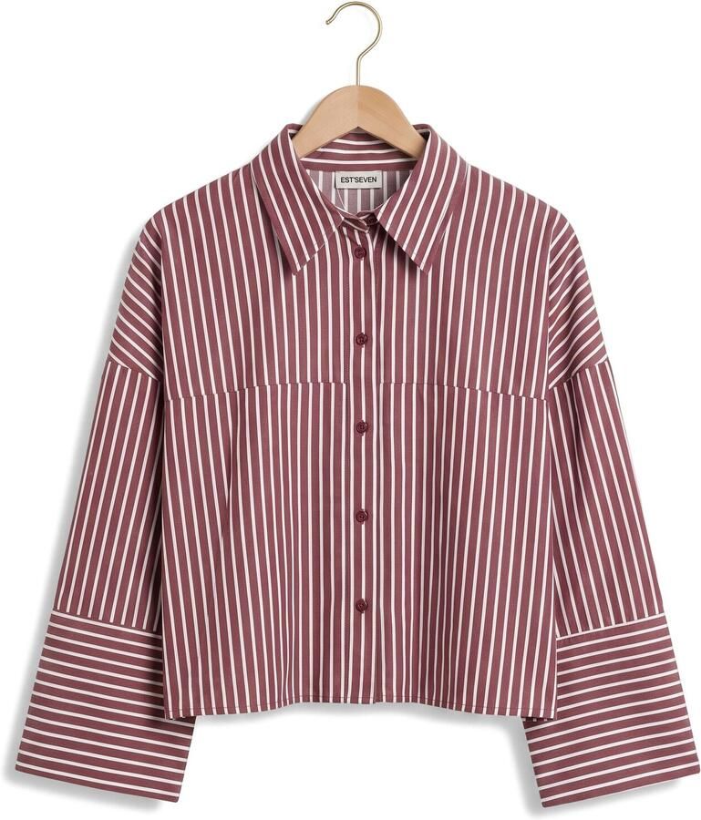 EST'SEVEN Dames Blouses Varissa Blouse Bordeaux - Foto 2
