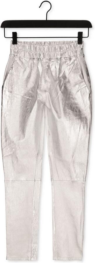 EST'SEVEN Dames Broeken Est chino Stretch Leather Zilver