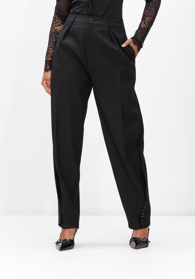 Est'seven X Ellemieke barrel high waist broek zwart