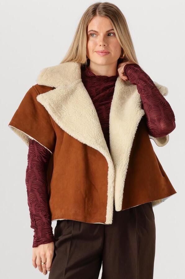 EST'SEVEN Dames Jassen Cardigan Cape Louise Bruin - Foto 4