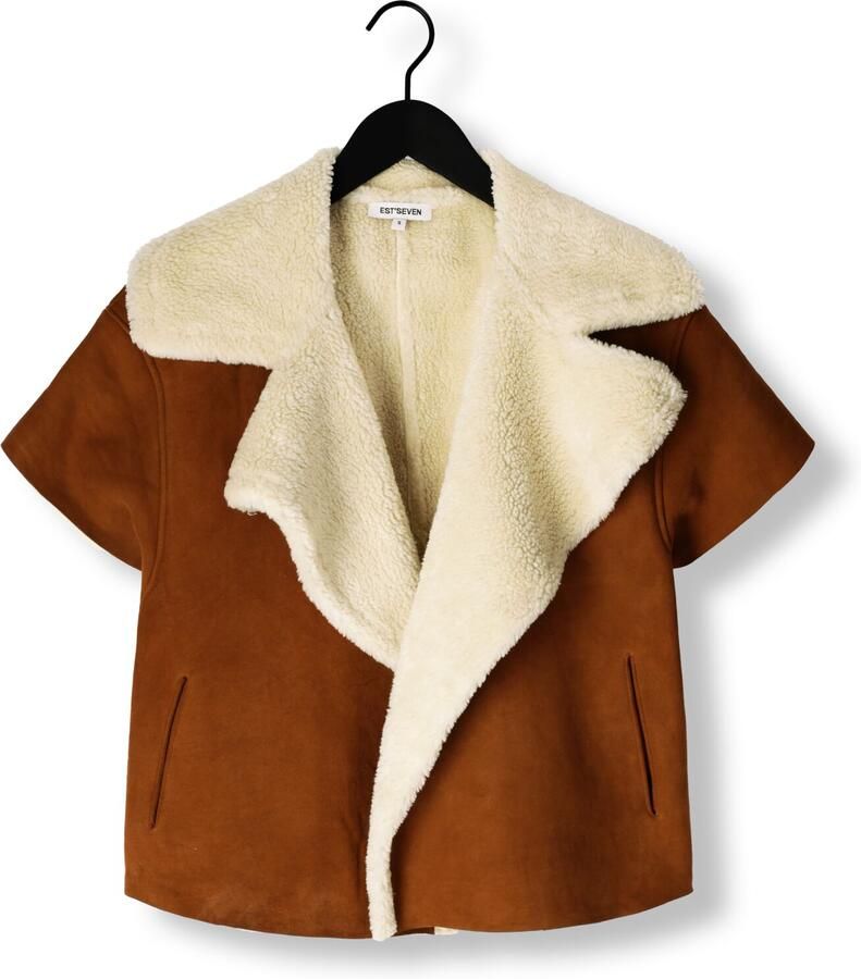 EST'SEVEN Dames Jassen Cardigan Cape Louise Bruin