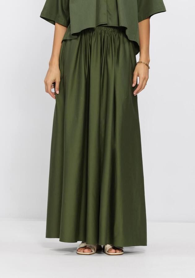 Est'Seven Poplin maxi-rok Aylin donkergroen