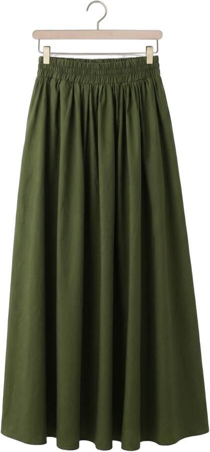 Est'Seven Poplin maxi-rok Aylin donkergroen - Foto 4