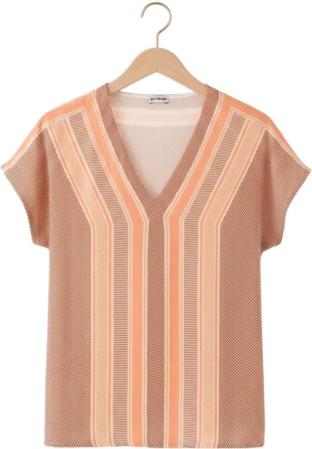 EST'SEVEN Dames Tops & T-shirts Aylani Top Bruin - Foto 4