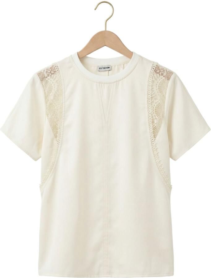 EST'SEVEN Dames Tops & T-shirts Kaya Top Lace Creme - Foto 2