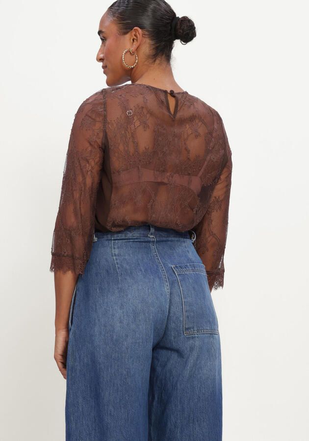 EST'SEVEN Dames Tops & T-shirts Lace Lacy Bruin - Foto 3