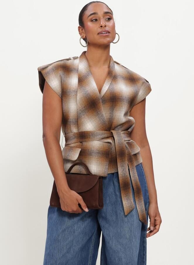 EST'SEVEN Dames Tops & T-shirts Siral Top Bruin
