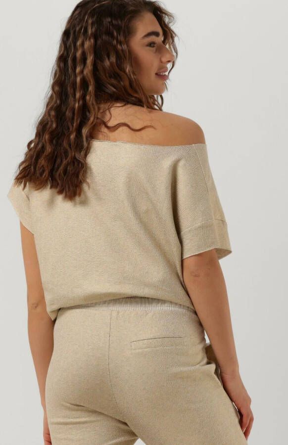 10days Beige Top Short Sleeve Sweater Foil