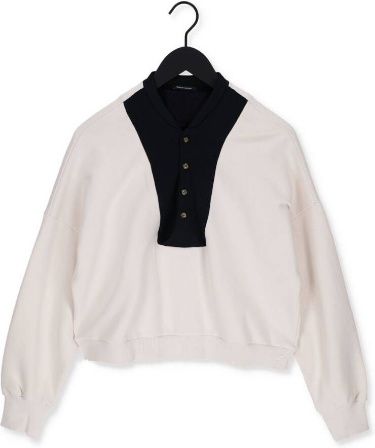 10days Beige Trui Buttoned Bib Sweater