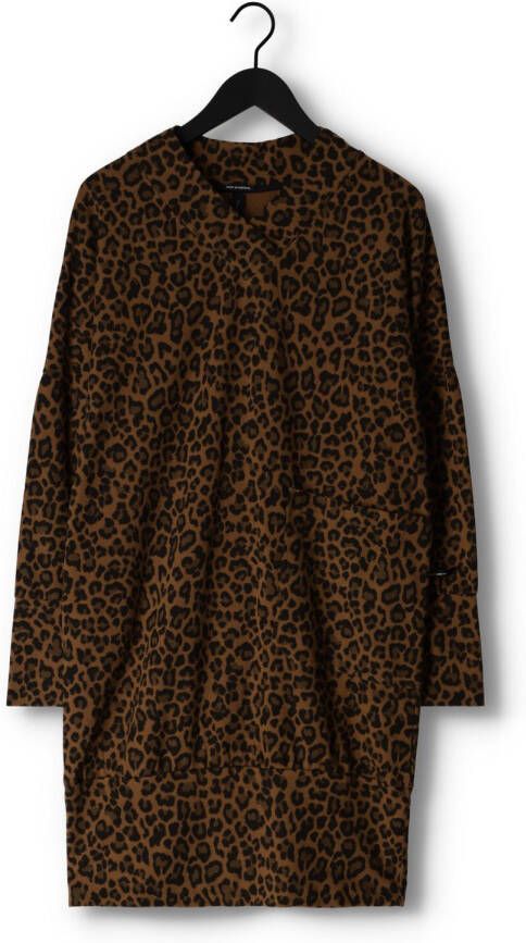 10days Bruine Mini Jurk V-neck Dress Leopard