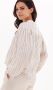 10Days Oversized Lurex Shirt Blouse Beige Dames - Thumbnail 3