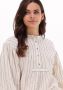 10Days Oversized Lurex Shirt Blouse Beige Dames - Thumbnail 4