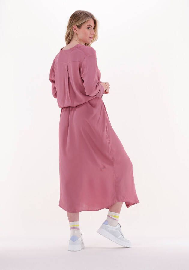 10days Roze Midi Jurk Flowy Shirt Dress