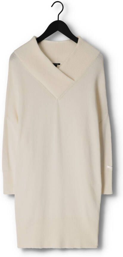 10days Witte Midi Jurk Soft Knit V-neck Dress