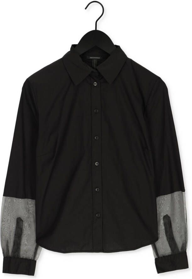 10days Zwarte Blouse Contrast Organza Shirt Poplin