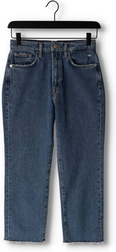 7 FOR ALL MANKIND Dames Jeans Logan Stovepipe Blaze With Raw Cut Hem Blauw