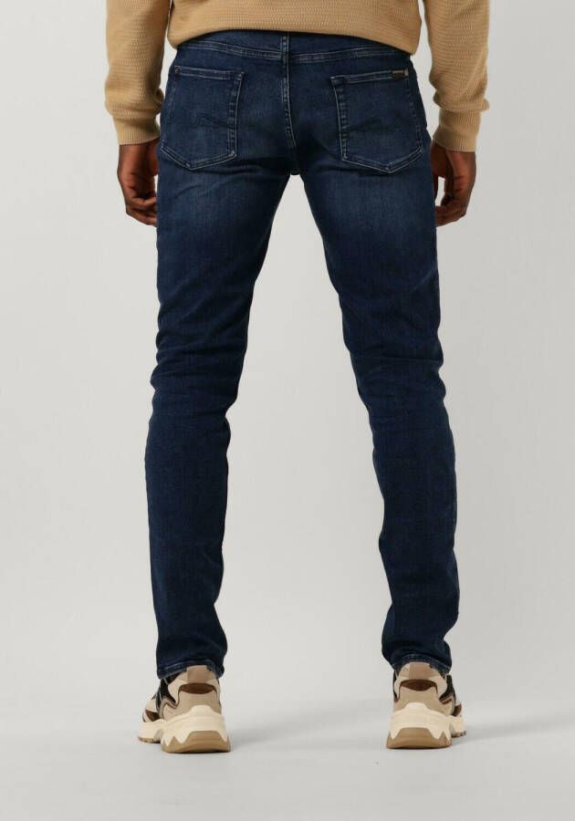 7 FOR ALL MANKIND Heren Jeans Slimmy Tapered Stretch Tek Rebus Donkerblauw