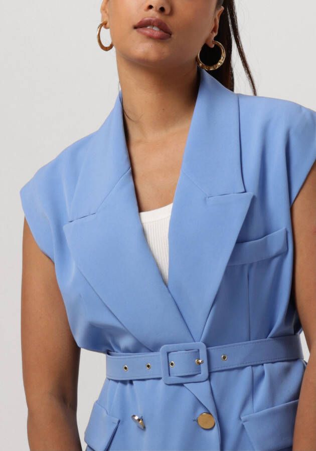 ACCESS Dames Blazers Double-breasted Waistcoat With Belt Blauw