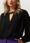 ACCESS Dames Blouses Blouse With Front V Opening Zwart - Thumbnail 2