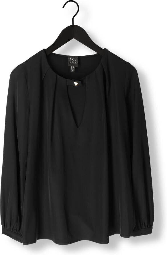 ACCESS Dames Blouses Blouse With Front V Opening Zwart
